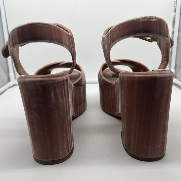 LAURENCE DACADE Helissa Pink Velvet Leather Platform Sandals Heels sz 41 - Picture 14 of 16